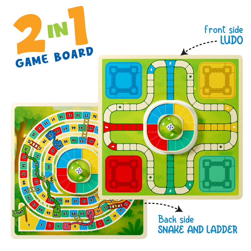 🎉 Press & Play 2-in-1 Ludo Adventure 🐍🪜