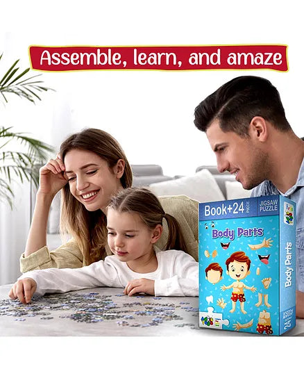Human Body Parts Learning Puzzle for Kids (24 Pieces with Fun Fact Book Inside)