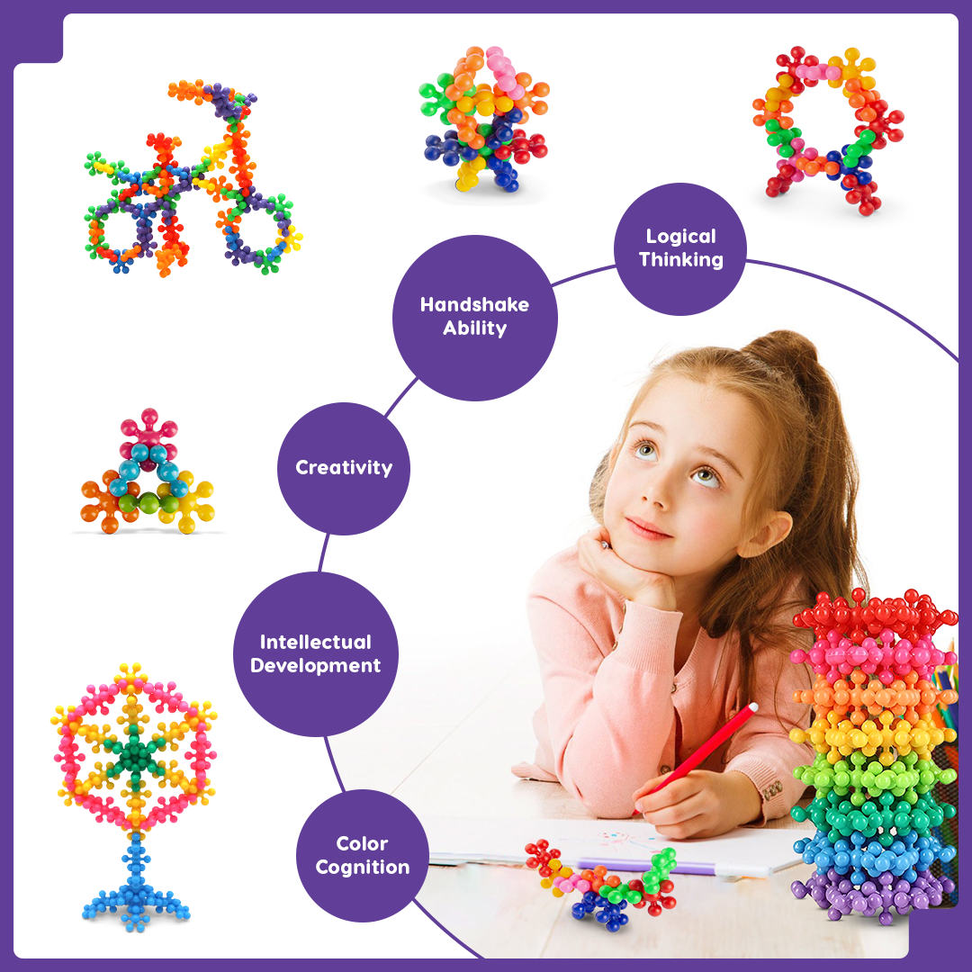Educational Star Building Blocks Toys | Improves Creativity & Construction Blocks for Kids + FREE 2000+ Pages PDF Worksheet For Kids