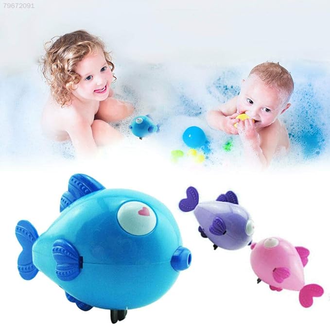 Floating Wind-Up Bath Toys for Kids – Safe Non-Toxic Swimming Fish | Fun Screen-Free Playtime & Stress-Free Bathing | 3+ years (7 Pcs))