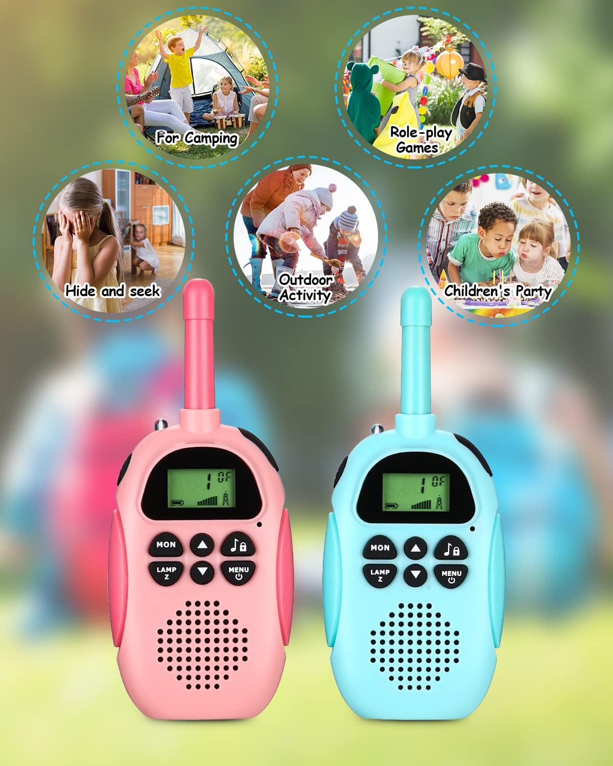 Interactive Walkie Talkies for Kids with LED Display – Safe Outdoor and Indoor Toy for Endless Fun (Pack of 2)