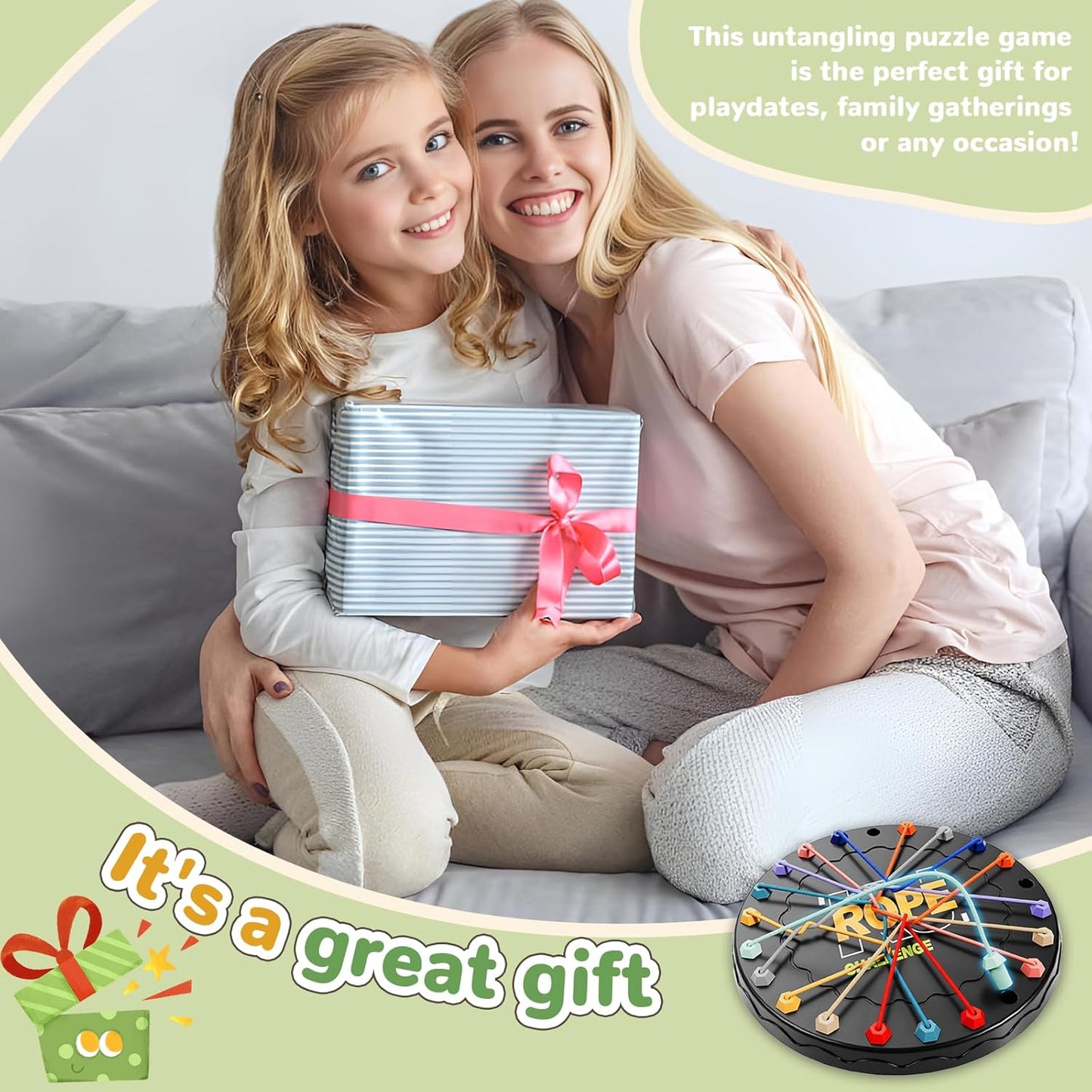 Brain Teasing Rope Puzzle Game | Multi-Level Logic Board for Kids & Families | Educational String Challenge for Home & Travel (Age 3+)