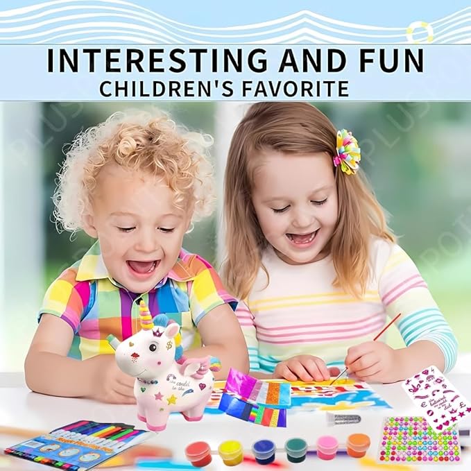 DIY Dinosaur Piggy Bank Painting Kit – Educational Animal Coloring Toy for Kids