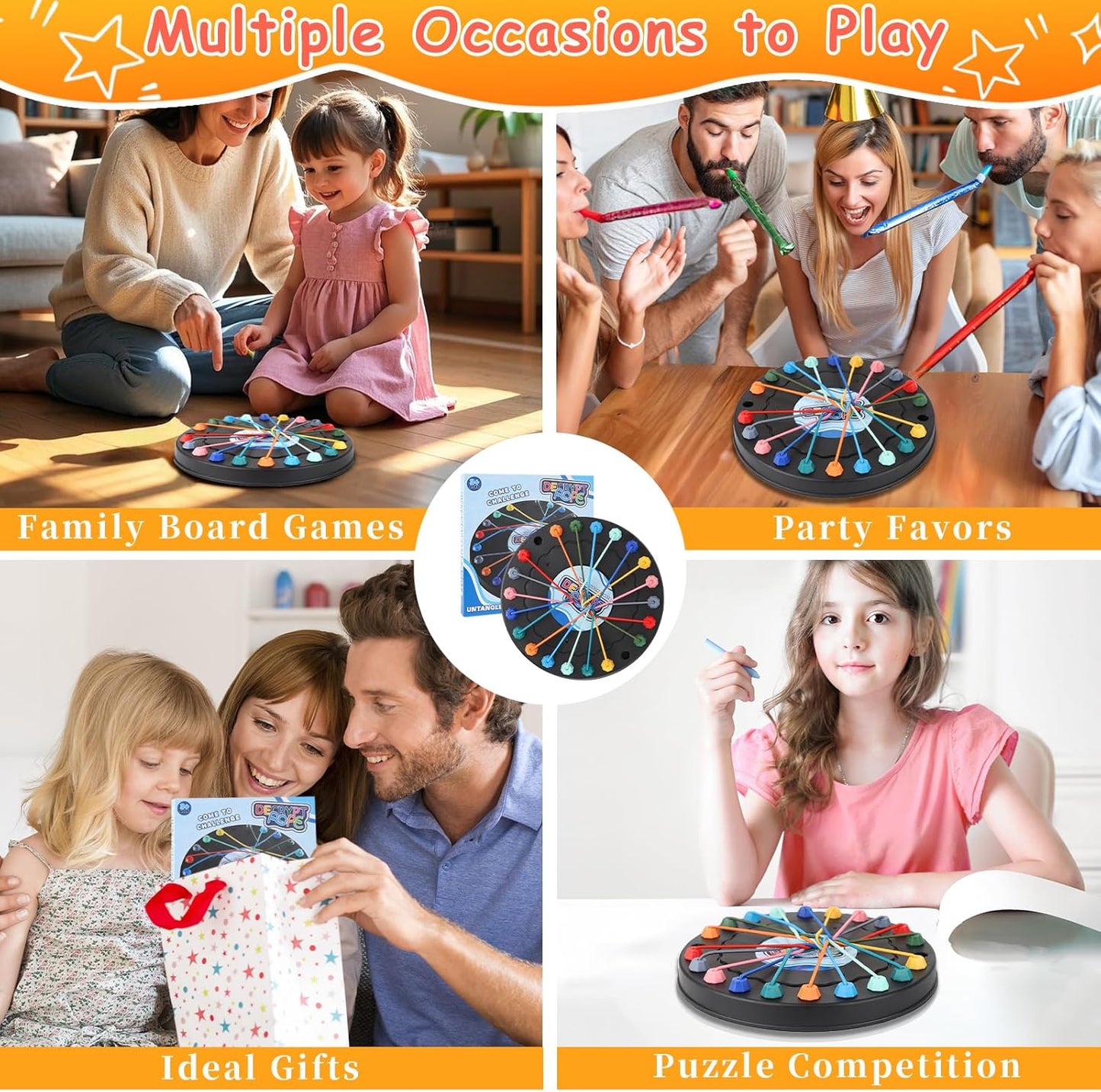 Brain Teasing Rope Puzzle Game | Multi-Level Logic Board for Kids & Families | Educational String Challenge for Home & Travel (Age 3+)