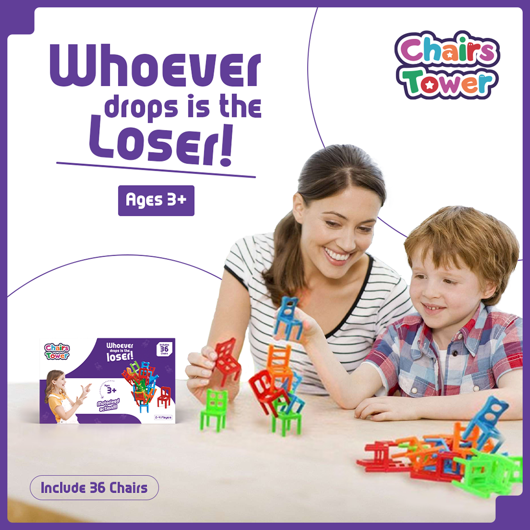 🔥Chairs Stacking Tower Balancing Game || 36 Pcs Chairs Toys Set💥