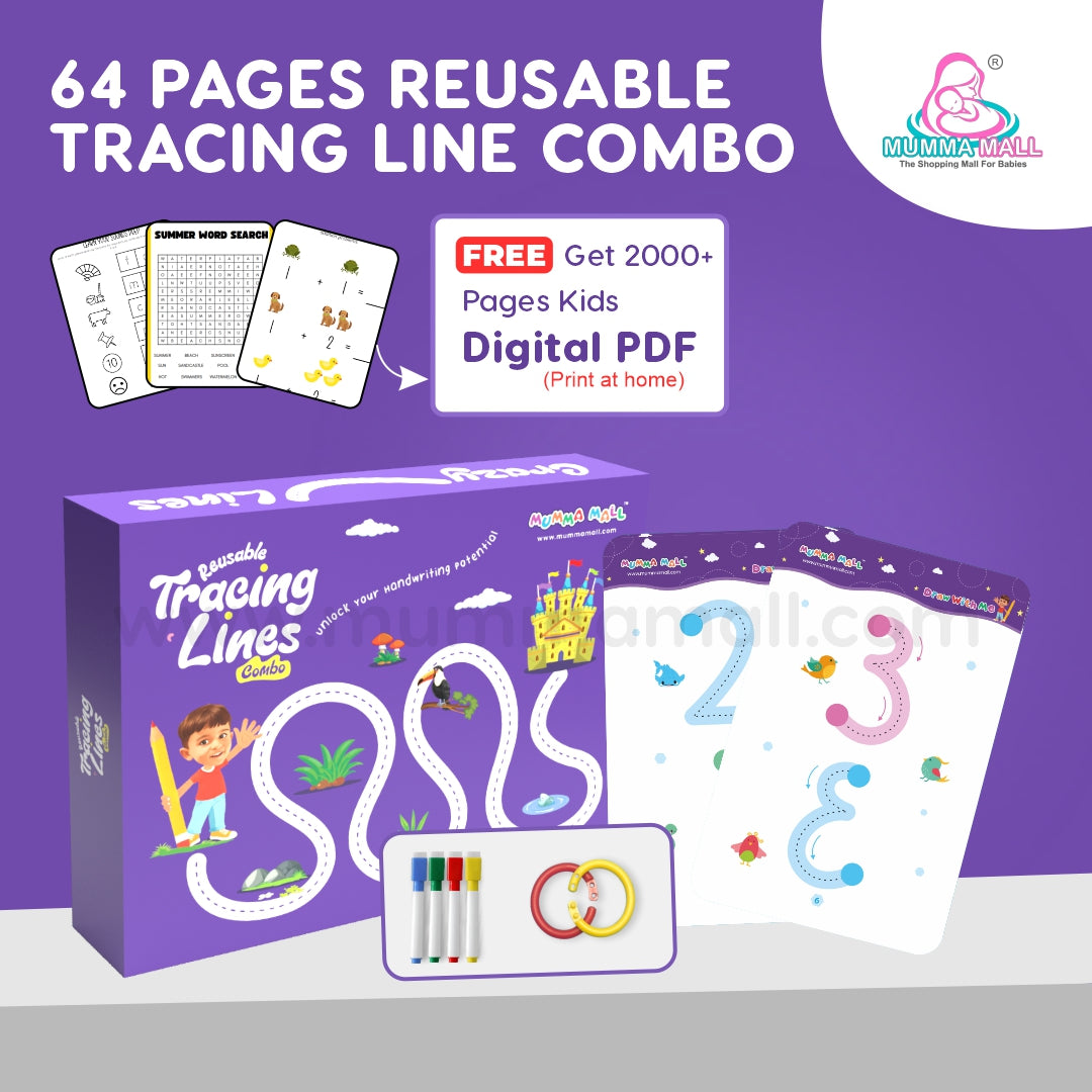 50% OFF - Mumma Mall - Reusable Tracing Book With 68 Pages + FREE Learning 2000+ pages PDF worksheet for kids📚