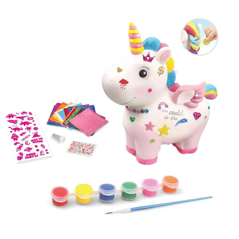 DIY Dinosaur Piggy Bank Painting Kit – Educational Animal Coloring Toy for Kids