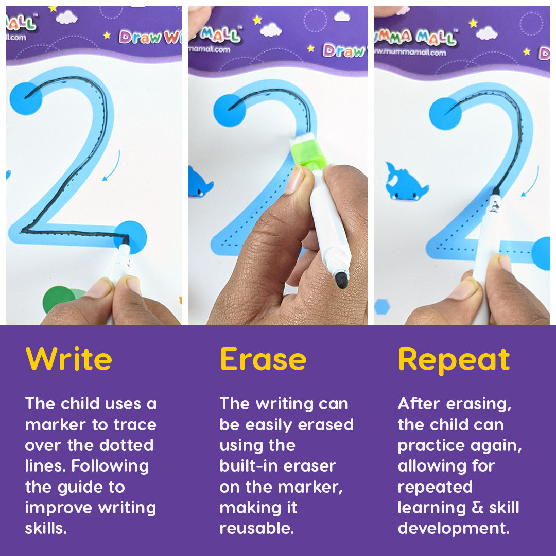 50% OFF - Mumma Mall - Reusable Tracing Book With 68 Pages + FREE Learning 2000+ pages PDF worksheet for kids📚