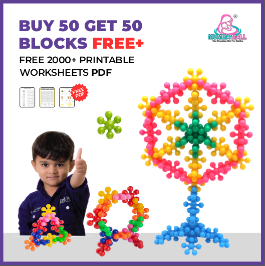 Educational Star Building Blocks Toys | Improves Creativity & Construction Blocks for Kids + FREE 2000+ Pages PDF Worksheet For Kids