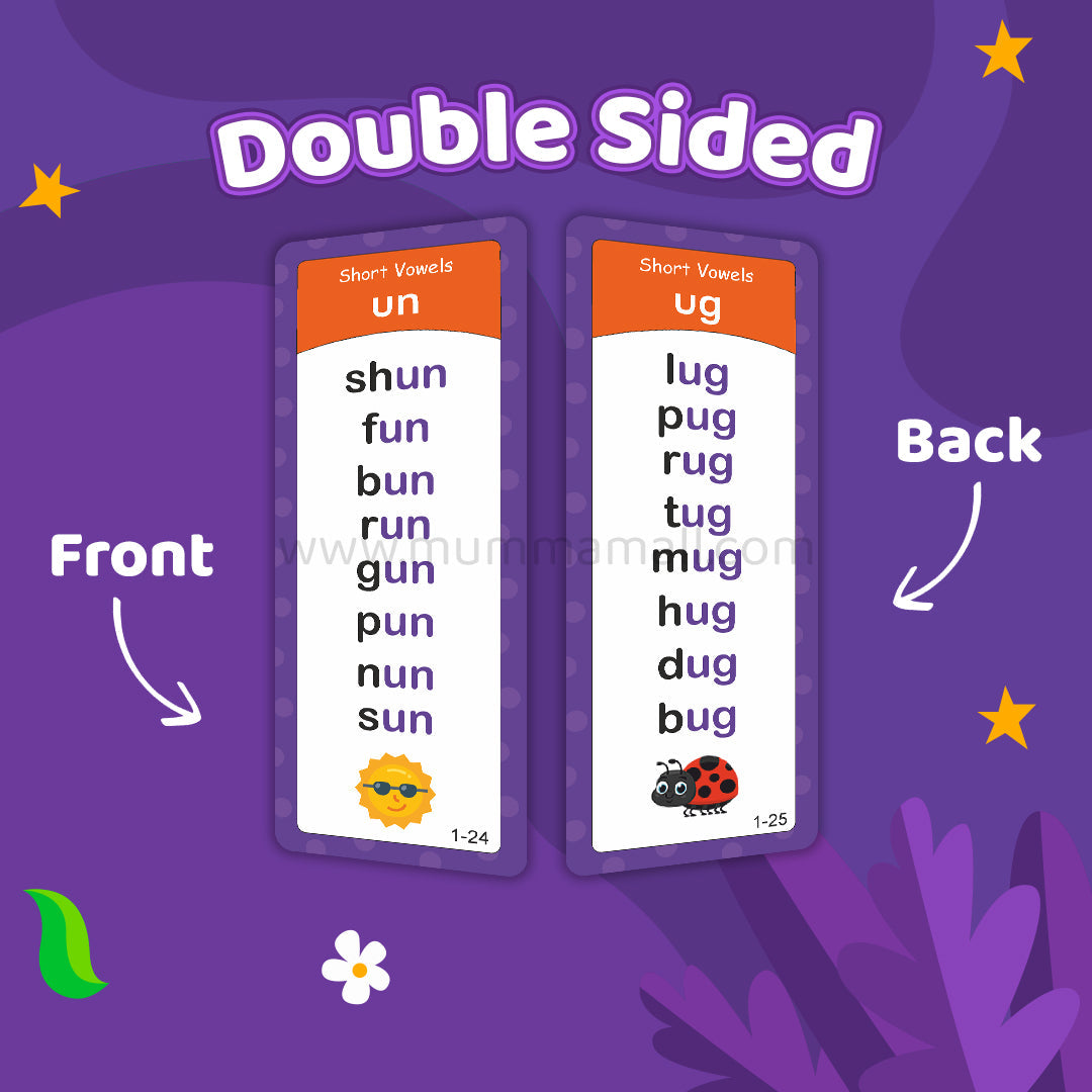 Educational Phonics Words English 60 Flashcards for Kids Ages (3-8) Ideal for Homeschooling, Montessori & Classroom Activities