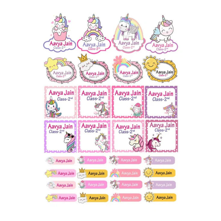 Personalized Waterproof Kids Name Stickers – Cute Animal Designs for Bottles, Lunch Boxes & School