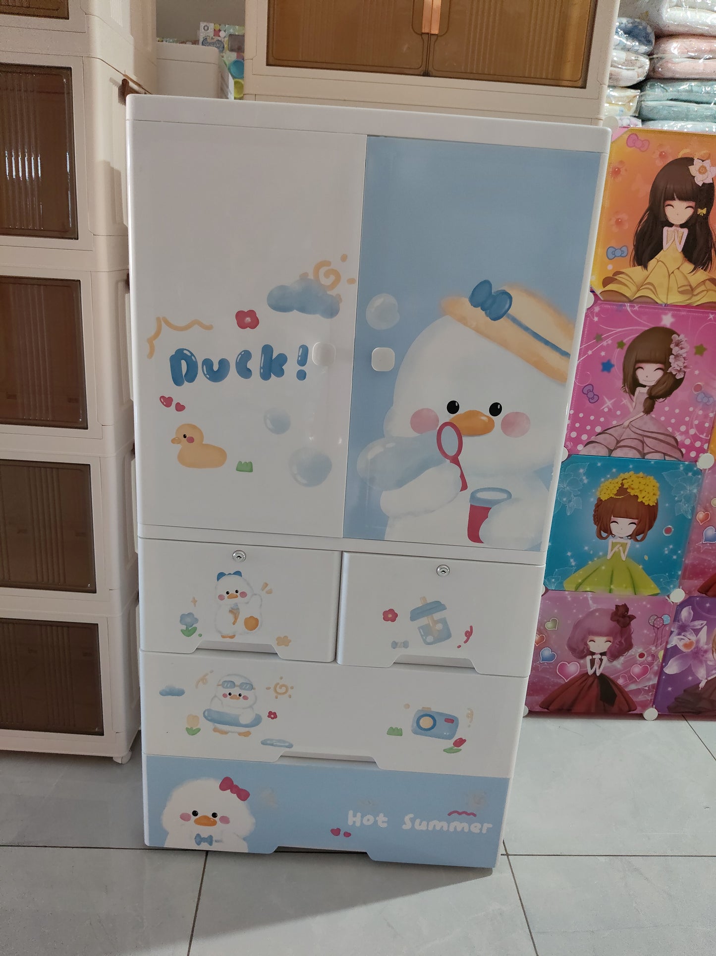 Small size plastic foldable cupboard (7024) (size 70*38*135)