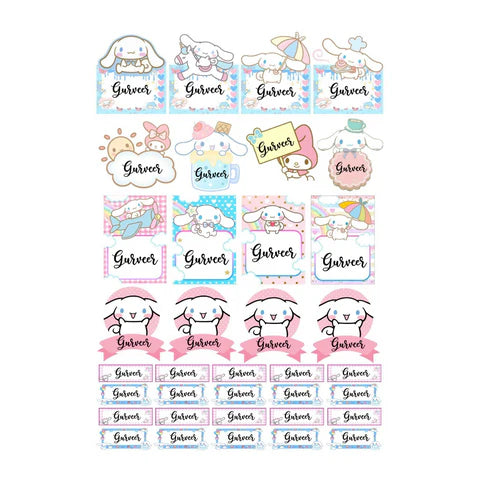 Personalized Waterproof Kids Name Stickers – Cute Animal Designs for Bottles, Lunch Boxes & School