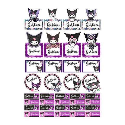Personalized Waterproof Kids Name Stickers – Cute Animal Designs for Bottles, Lunch Boxes & School