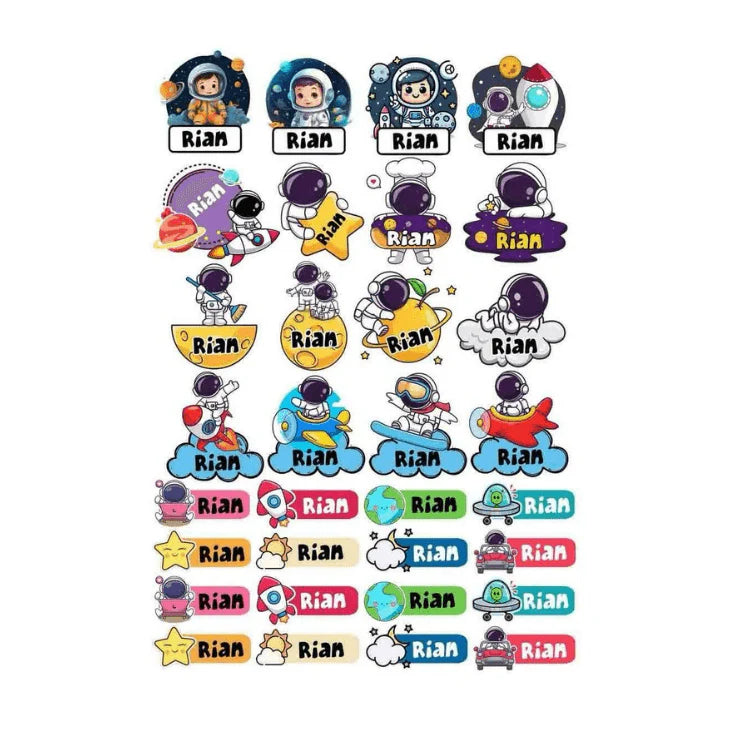 Personalized Waterproof Kids Name Stickers – Cute Animal Designs for Bottles, Lunch Boxes & School