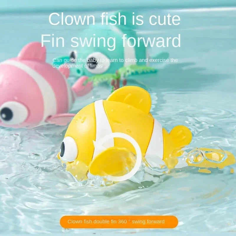Floating Wind-Up Bath Toys for Kids – Safe Non-Toxic Swimming Fish | Fun Screen-Free Playtime & Stress-Free Bathing | 3+ years (7 Pcs))