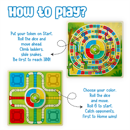 🎉 Press & Play 2-in-1 Ludo Adventure 🐍🪜