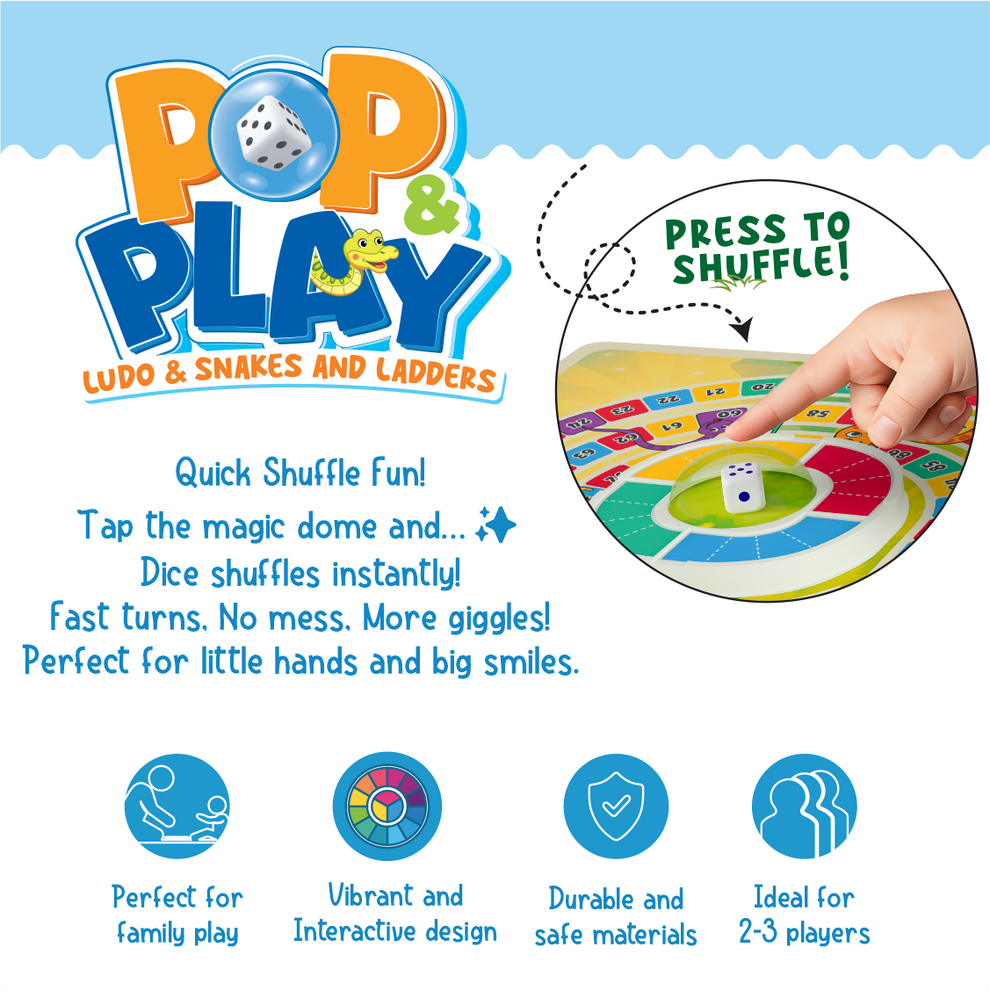 🎉 Press & Play 2-in-1 Ludo Adventure 🐍🪜