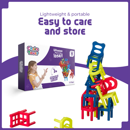 🔥Chairs Stacking Tower Balancing Game || 36 Pcs Chairs Toys Set💥