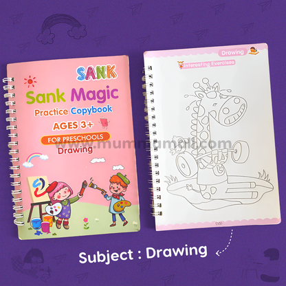 ✨Magic Practice Copybook📚, Buy 1 Set Get 1 Set Free🤩 (8 Book + 2 Pen+ 20 Refill +2 Grip)✍