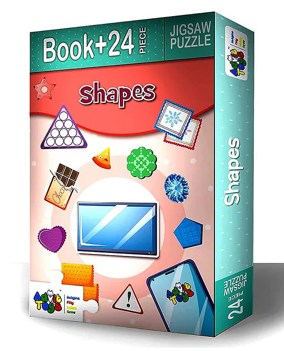 Shapes Puzzle Educational Fun (24 Pieces + Educational Fun Fact Book Inside)