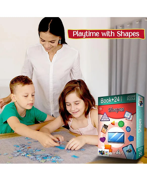 Shapes Puzzle Educational Fun (24 Pieces + Educational Fun Fact Book Inside)