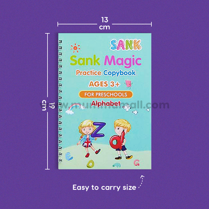 ✨Magic Practice Copybook📚, Buy 1 Set Get 1 Set Free🤩 (8 Book + 2 Pen+ 20 Refill +2 Grip)✍
