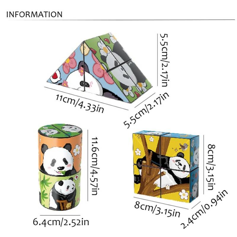 Magic Cube For Kids, 3d Stereo Assortment, Panda, Magic Cube