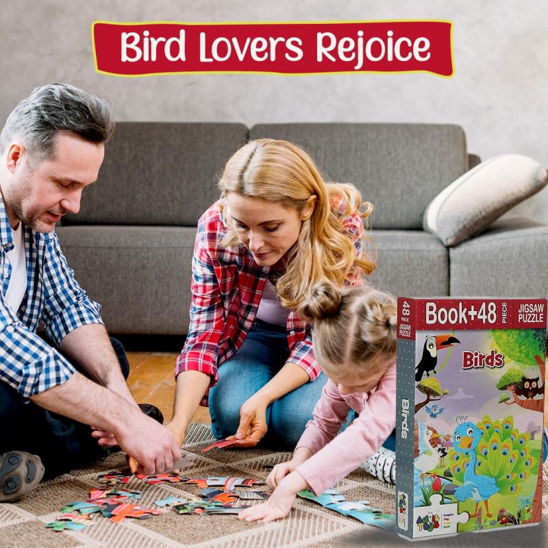 Birds Puzzle Game for Kids -(48 Piece + 24 Page Book)