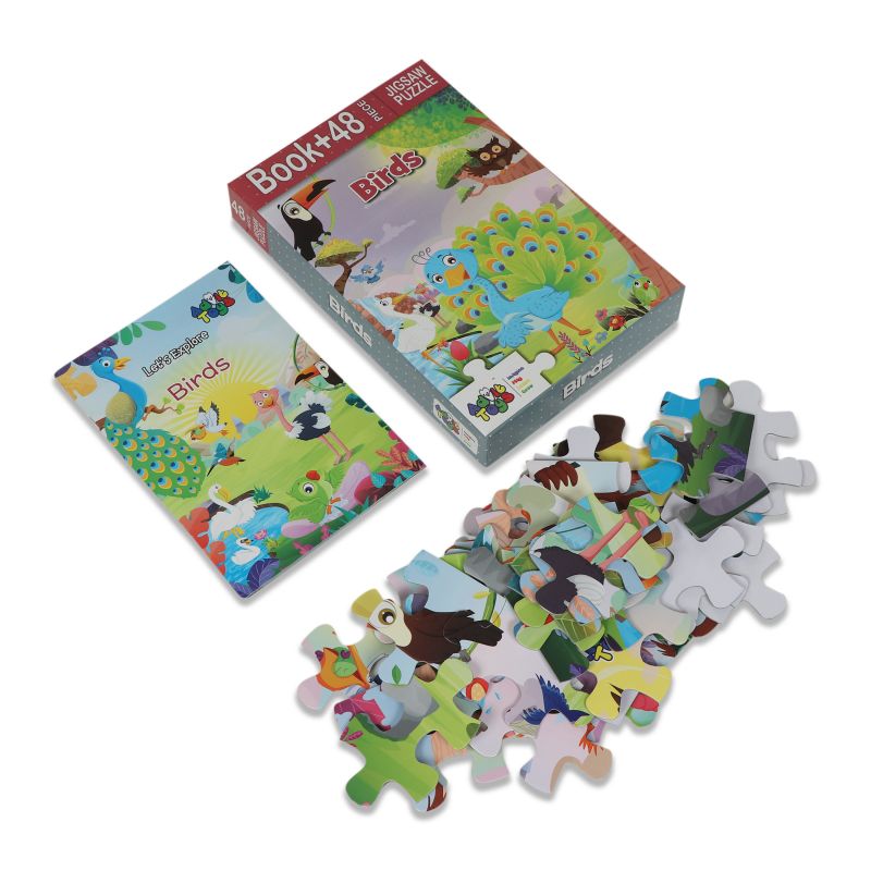 Birds Puzzle Game for Kids -(48 Piece + 24 Page Book)