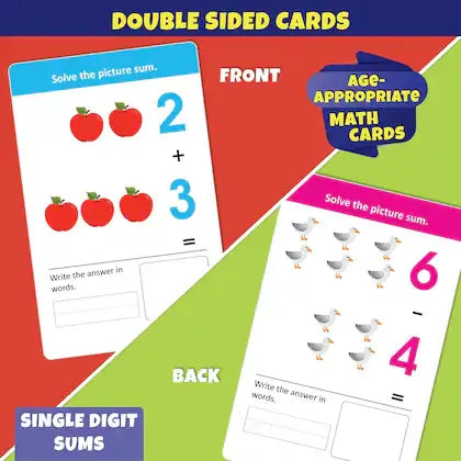 Addition and Subtraction-Write & Wipe Jumbo Flash Cards