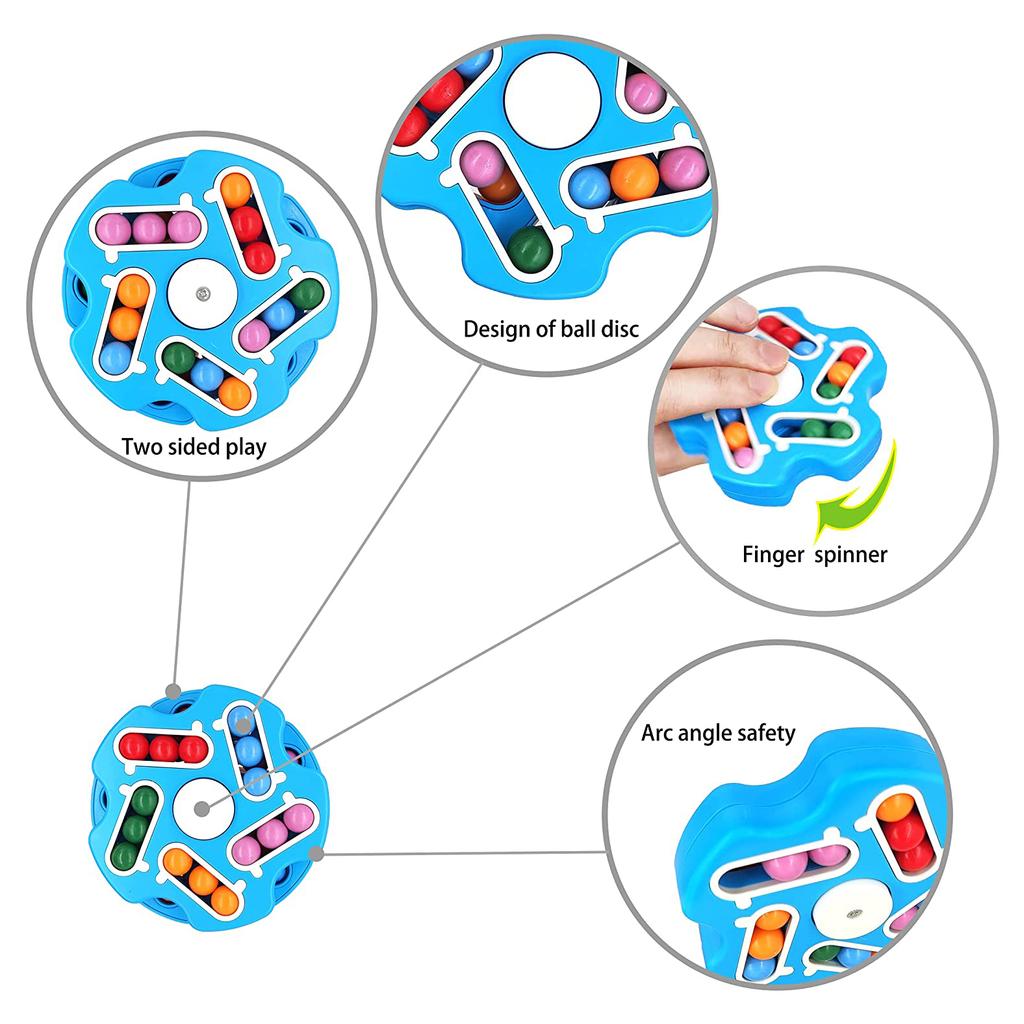 Rotating Magic Bean Cube Spinner – Double Flip Fidget Puzzle for Stress & Anxiety Relief | Learning & Brain Development Toy