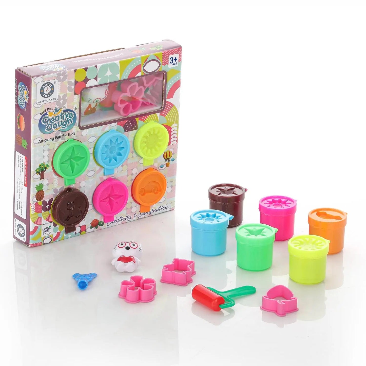 Clay Dough Creation with 6 Colourful Clay & Sculpting Figures (50gm X 6pcs)