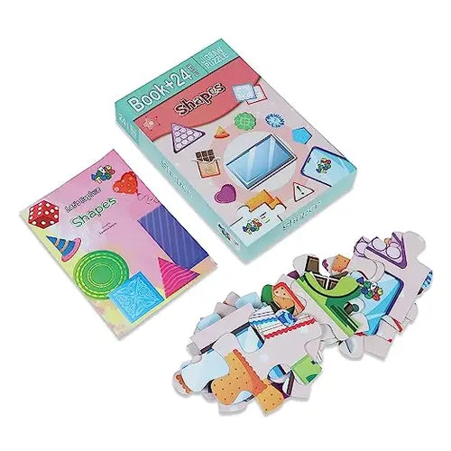 Shapes Puzzle Educational Fun (24 Pieces + Educational Fun Fact Book Inside)