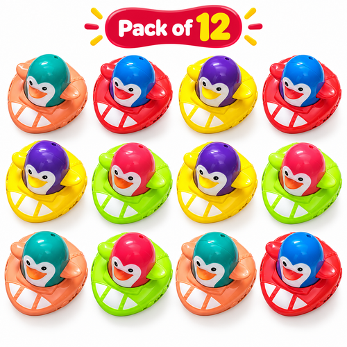 Snowy Slider Friction Penguin Toy for Kids – Multicolor Pack of 12 Pcs