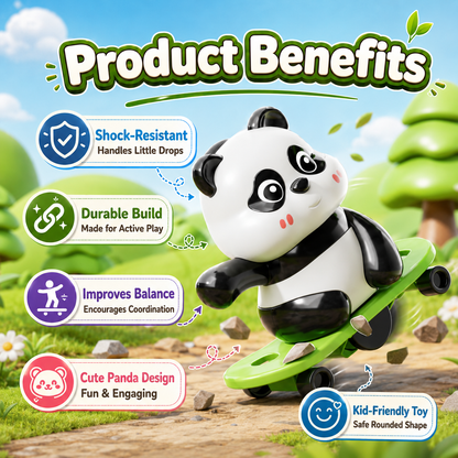 3-in-1 Panda Sports Activity Toy Set for Kids | Cute Panda Skater, Hula Hoop & Jump Rope Toy