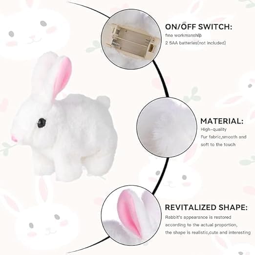 Premium Walking & Jumping Bunny Toy – Plush Rabbit with Sound – Perfect for Toddlers & Preschoolers