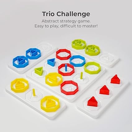 Trio Challenge Brain Teaser Strategy Board Game for Kids and Adults