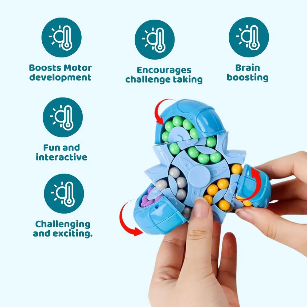 Magical Bean Puzzle Toy | Speed Spin Triangle | Stress Reliever Toy | Anxiety Relief Rotating Puzzle | Magical Bean Cube for Focus & Relaxation