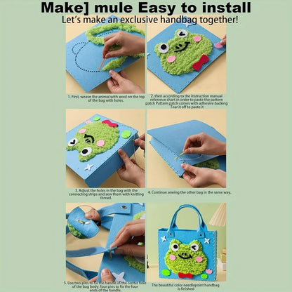 DIY Felt Handbag Craft Kit – Safe, Durable & Screen-Free Creative Activity | Fun Tote Bag Hobby & Perfect Gift for All Ages