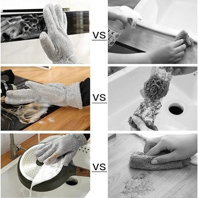 🧤 ScrubArmor™ Magic Steel Mesh Cleaning Gloves | Heavy-Duty Non-Scratch Kitchen & Household Cleaning Gloves