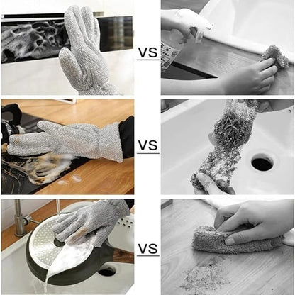 🧤 ScrubArmor™ Magic Steel Mesh Cleaning Gloves | Heavy-Duty Non-Scratch Kitchen & Household Cleaning Gloves