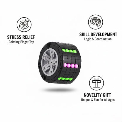Magic Wheel Rotate and Slide Color Matching Brain Teaser Puzzle Toy for Kids and Adults with Smooth Spin Design