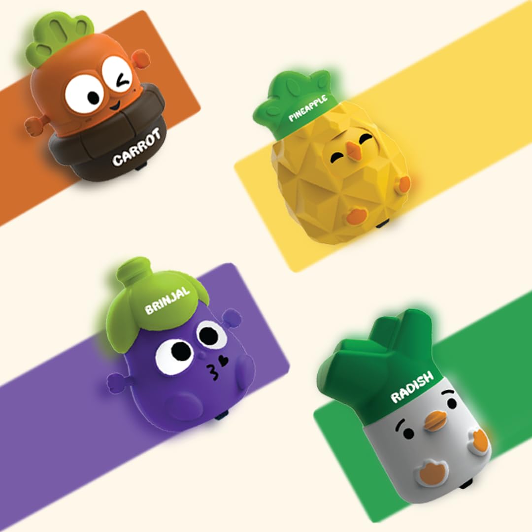 Push & Go Vegetable Toy Set for Kids – Pack of 4