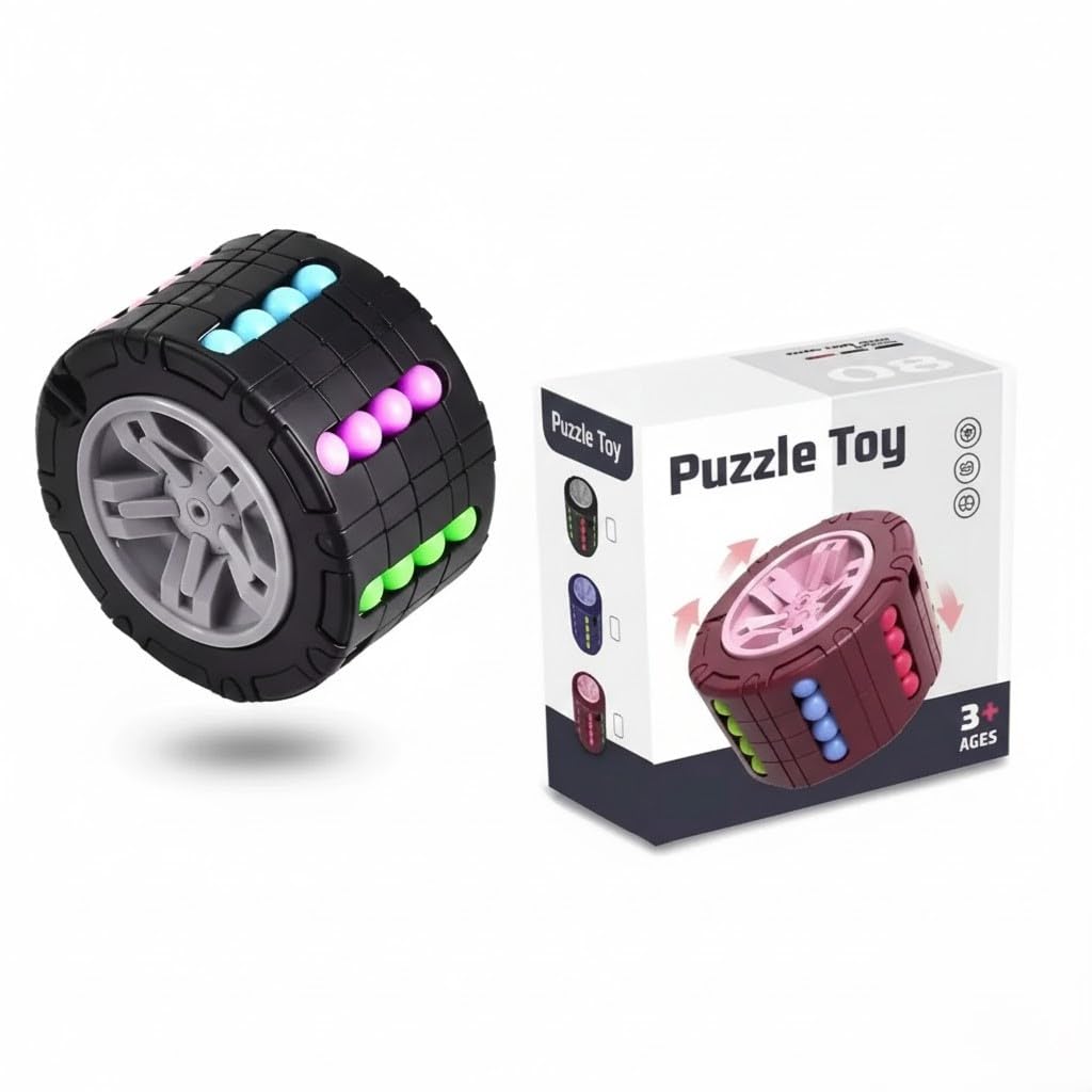 Magic Wheel Rotate and Slide Color Matching Brain Teaser Puzzle Toy for Kids and Adults with Smooth Spin Design