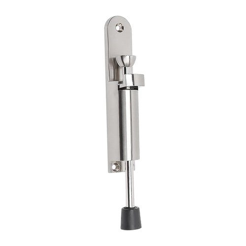 Heavy-Duty Retractable Door Stopper with Anti-Slip Rubber Grip and Screw Mount