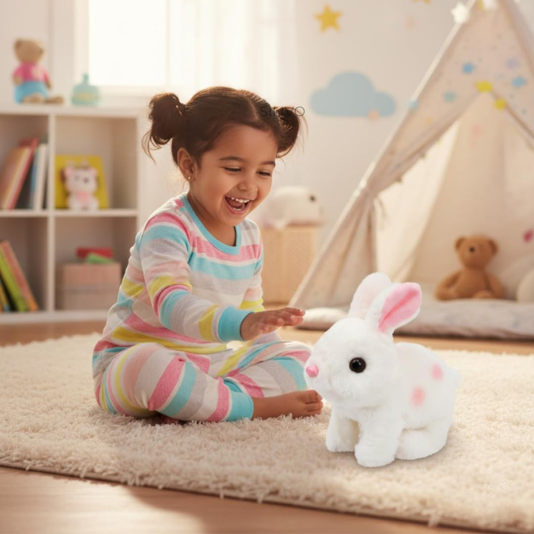 Premium Walking & Jumping Bunny Toy – Plush Rabbit with Sound – Perfect for Toddlers & Preschoolers