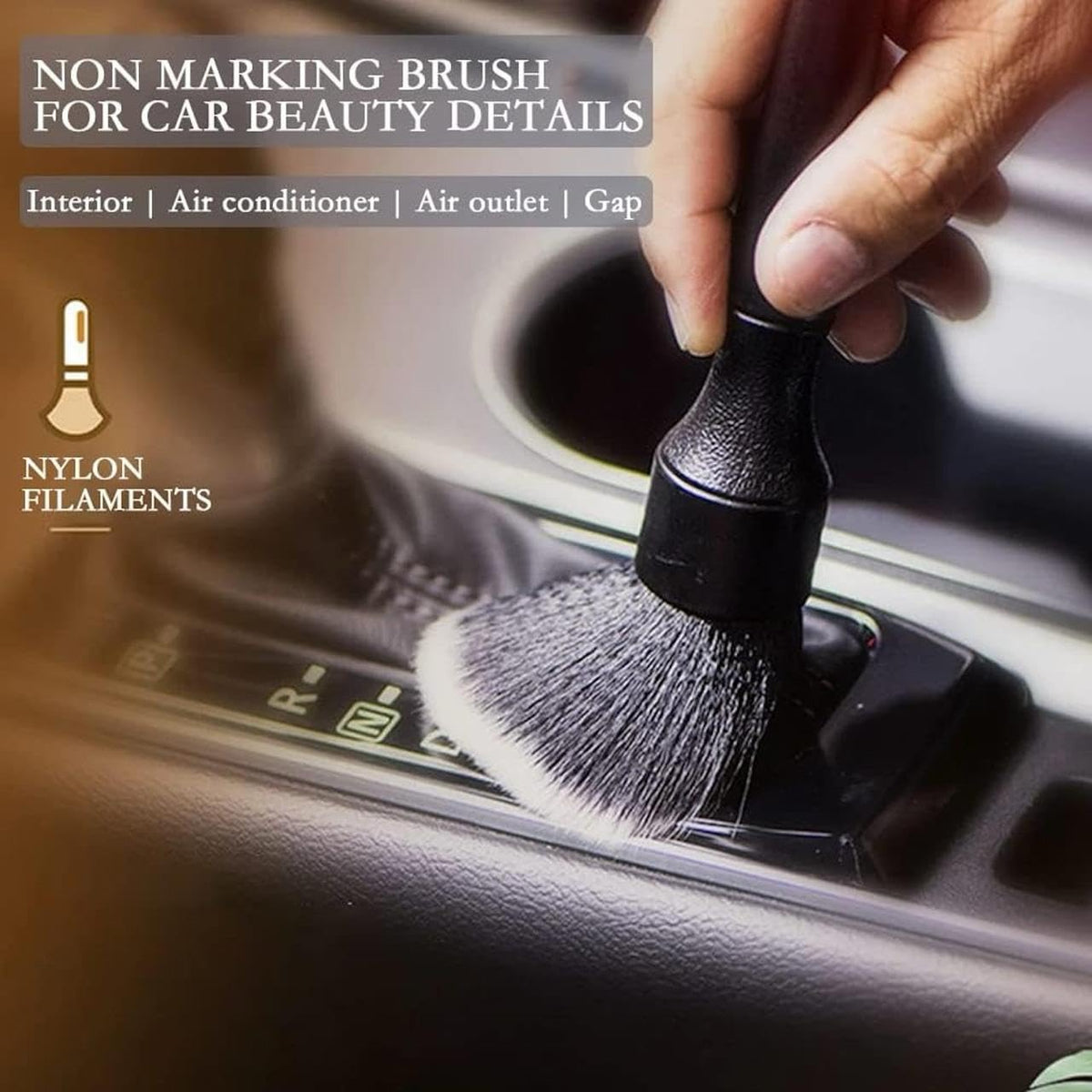 Car Dashboard Cleaning Brush Pack of 2 | Soft Bristle Dust Remover for AC Vent & Interior
