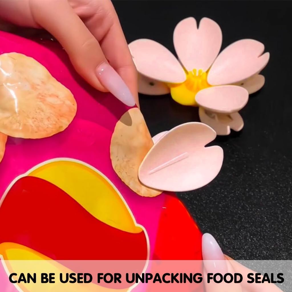 🌸 BloomSeal™ 2-in-1 Magnetic Cherry Blossom Clip | Fridge Note Holder & Snack Bag Sealer | Strong Magnetic Grip | Decorative Kitchen Organizer | Buy 1 Get 1 FREE