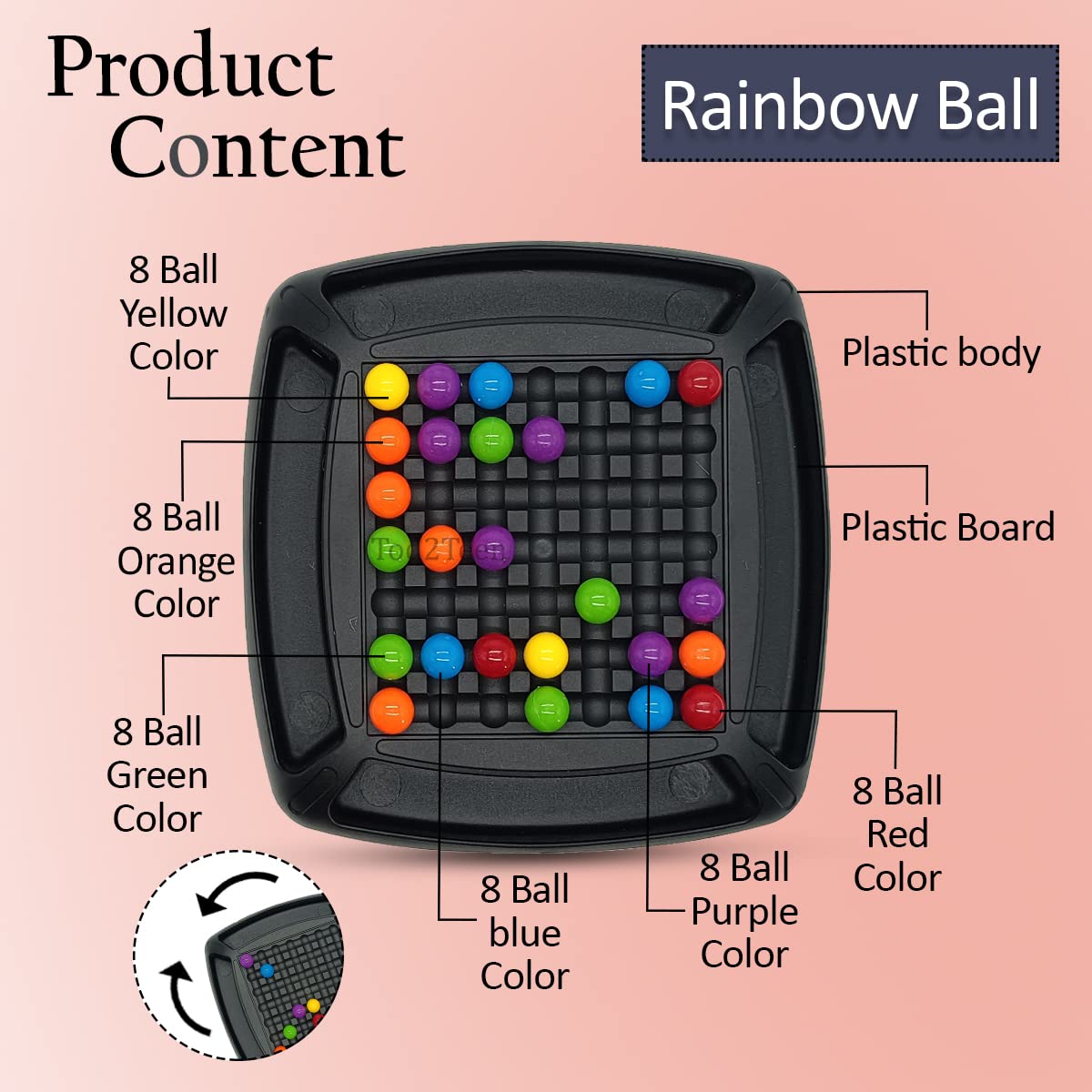 Double Trouble Colourful Rainbow Ball Matching Board Game